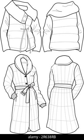 lady quilted jacket Stock Vector Image & Art - Alamy