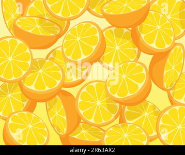 Editable vector illustration of falling sliced oranges Stock Vector