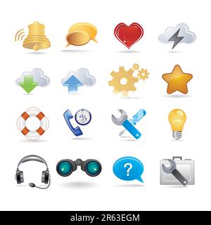 Network and universal icon set Stock Vector