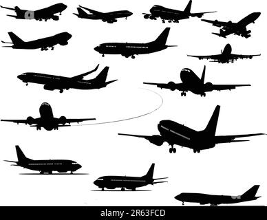Airplane silhouettes vector illustration Stock Vector