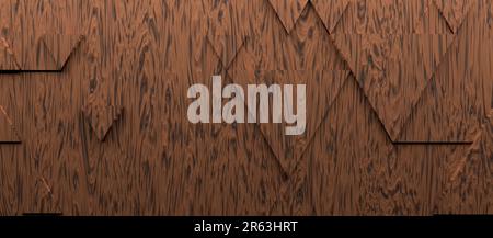 Abstract modern wooden triangle background, 3d rendering Stock Photo
