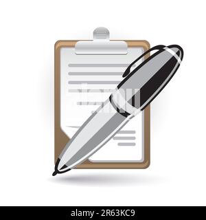 Pen and paper icon Stock Vector