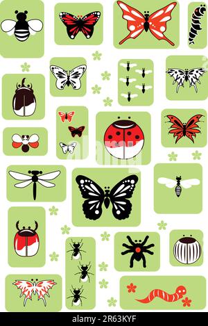 Set of Vector Insects Stock Vector