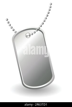 Dog tags or identity plates with copy space over white background Stock Vector