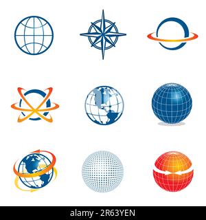 Set of corporate vector logo templates. Just place your own brand name. Stock Vector