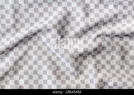 Texture of  the checkered kitchen napkin. Top view. Stock Photo