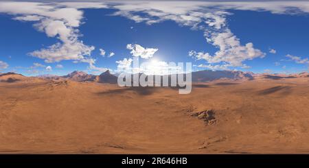 360 degree panoramic view of Panorama of fantasy landscape sunset, environment 360 HDRI map. Equirectangular projection, spherical panorama. 3d rendering