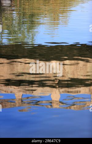 The surface of the river in Kurashiki Bikan Historical Quarter Stock Photo