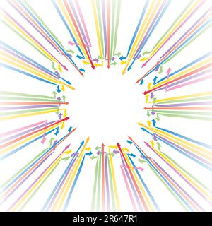 Multicolored dot background vector arrows illustration Stock Vector