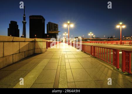 Azuma Bridge at dawn Stock Photo