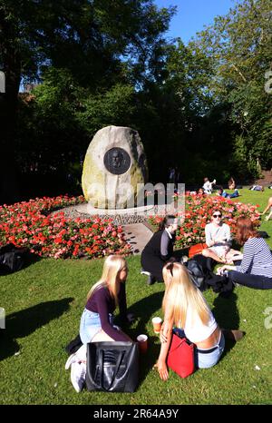A sunny summer day at St Stephen's Green park in Dublin, Ireland. Stock Photo