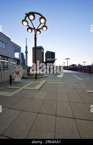 Plaza at the west end of Azumabashi Bridge Stock Photo