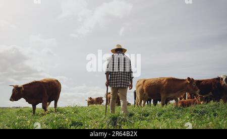 African man with disability using walking stick when raising from ...