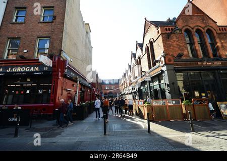 The vibrant Grogan pub on William Street in Dublin, Ireland. Stock Photo