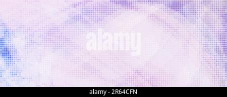 Artistic lilac and pale violet mosaic by small squares on light lavender background. Wide vector graphic pattern Stock Vector