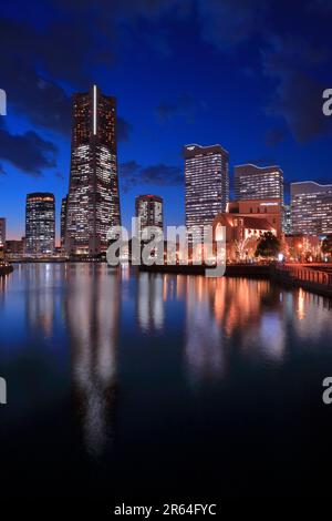 Night view of Minato Mirai Stock Photo