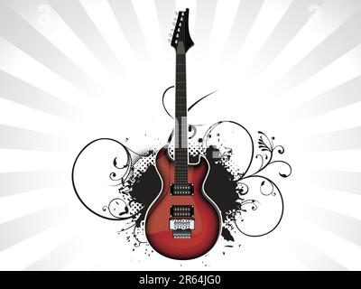 abstract music theme with guitar vector illustration Stock Vector