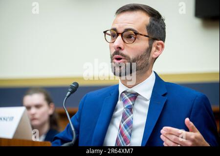 Washington, United States. 06th June, 2023. Grant Driessen, Specialist in Public Finance, Congressional Research Service, appears before a House Committee on on Financial Services hearing “Uncertain Debt Management: Treasury Markets and Financial Institutions” in the Rayburn House Office Building in Washington, DC, Tuesday, June 6, 2023. Photo by Rod Lamkey/CNP/ABACAPRESS.COM Credit: Abaca Press/Alamy Live News Stock Photo