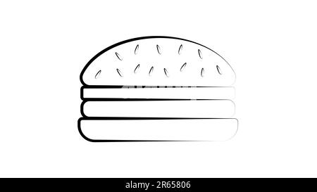 Double burger outline vector icon. Thin line black double burger icon, flat vector simple element illustration from editable food concept isolated str Stock Vector