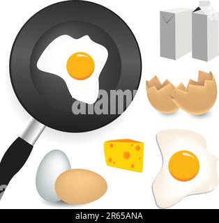 vector set of dairy products Stock Vector