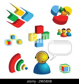 web and technology related vector isolated icons Stock Vector