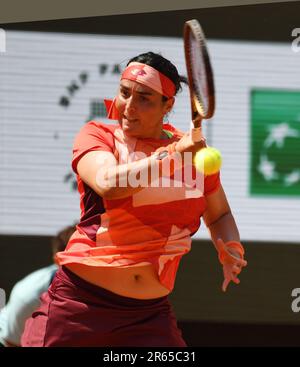 Paris, France. 08th June, 2023. Roland Garros Paris French Open 2023 Day11 07/06/2023 Ons Jabeur (TUN) quarter final match. Credit: Roger Parker/Alamy Live News Stock Photo