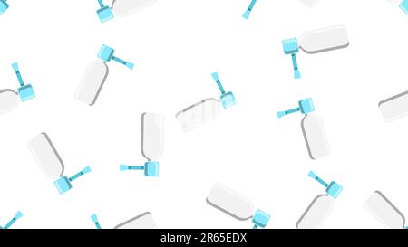 Seamless pattern endless texture of white medical medicinal spray pharmaceutical droplets for nose from a cold and a sore throat on a white background Stock Vector
