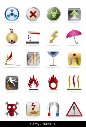 Dangers Signs - Vector  Icon Set Stock Vector