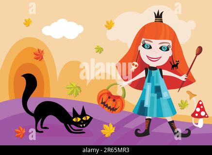 vector illiustration of a halloween card Stock Vector