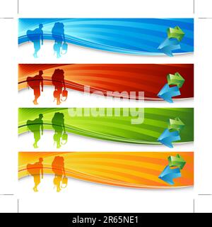 An image of tourist travelers. Stock Vector