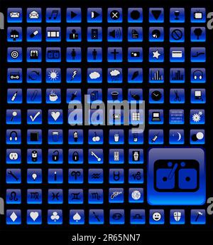 Over 100 Buttons, Web, Design, Office, Business, Zodiac, Weather, Even the Kitchen Sink! Stock Vector