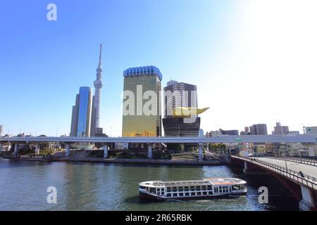 Sumida River and Tokyo Sky Tree Stock Photo