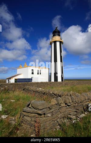 Start Point Lighthouse, Isle of Sanday, Orkney Stock Photo