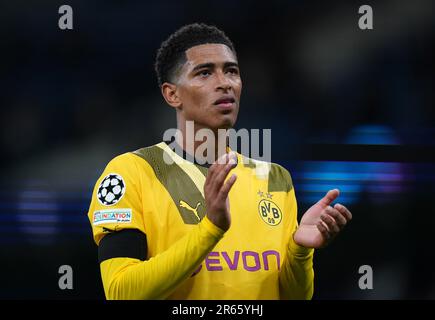 File photo dated 14-09-2022 of Borussia Dortmund's Jude Bellingham. Real Madrid have agreed to sign Borussia Dortmund midfielder Jude Bellingham for an initial fee of £88.5million, the German club have announced. Issue date: Wednesday July 7, 2023. Stock Photo