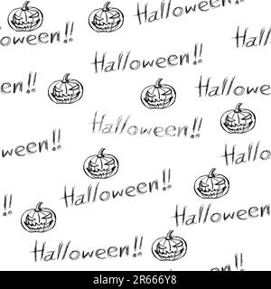 seamless background for halloween, doodle style. Stock Vector