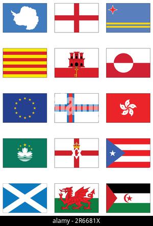 Complete vector set of flags from Australia and Oceania. All objects are grouped and tagged with the country name. Stock Vector