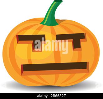 halloween pumpkin with angry expression, vector format. Stock Vector