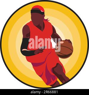 Stylized yellow icon of sportsman Stock Vector