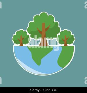Ecology concept with icon design, vector illustration for green life concept in Eps 10. Stock Vector