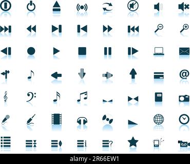 Big collection of different icons for using in web design Stock Vector