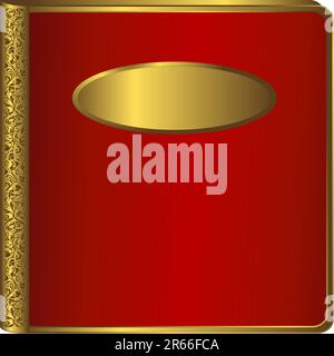 Big red vintage photo album cover (vector) Stock Vector