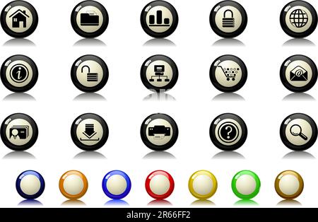 website and internet icons Billiards  series Stock Vector