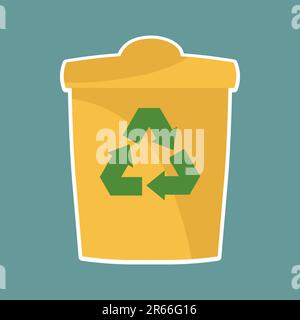 recycle bin icon design, vector illustration for green life concept in Eps 10. Stock Vector