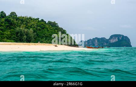 View of Bamboo island, Ko Phi Phi, Thailand. Tropical island, concept of summer vacation in paradise. Stock Photo