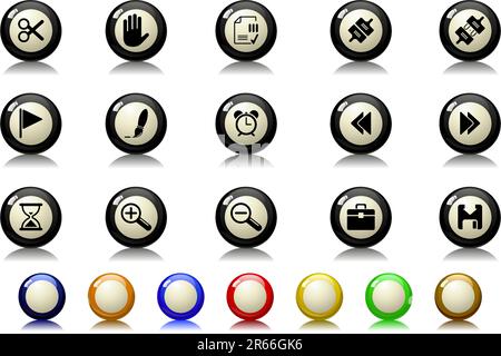 Toolbar and Interface icons Billiards  series Stock Vector