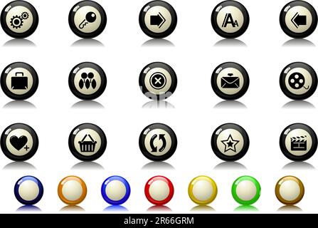 website and internet icons Billiards  series Stock Vector