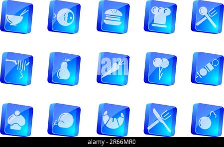 Food & Restaurant icons blue Series Stock Vector Image & Art - Alamy
