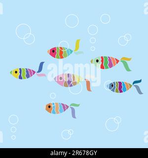Fish seamless background Stock Vector