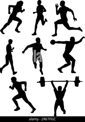 athletics silhouette - vector Stock Vector