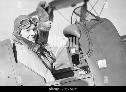 Pauline Mary de Peauly Gower Fahie (1910 – 1947) British pilot and writer who established the women's branch of the Air Transport Auxiliary during the Second World War. Stock Photo